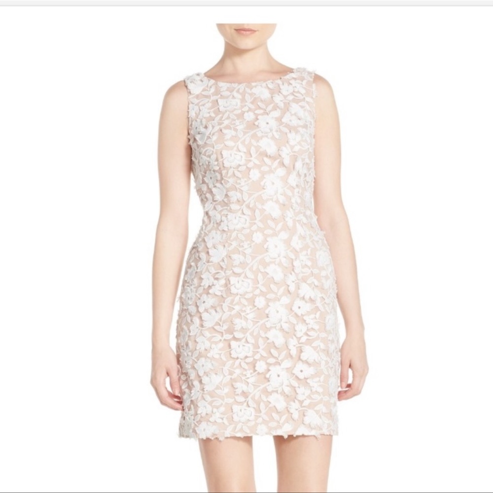 Aidan Mattox Embroidered Floral Dress